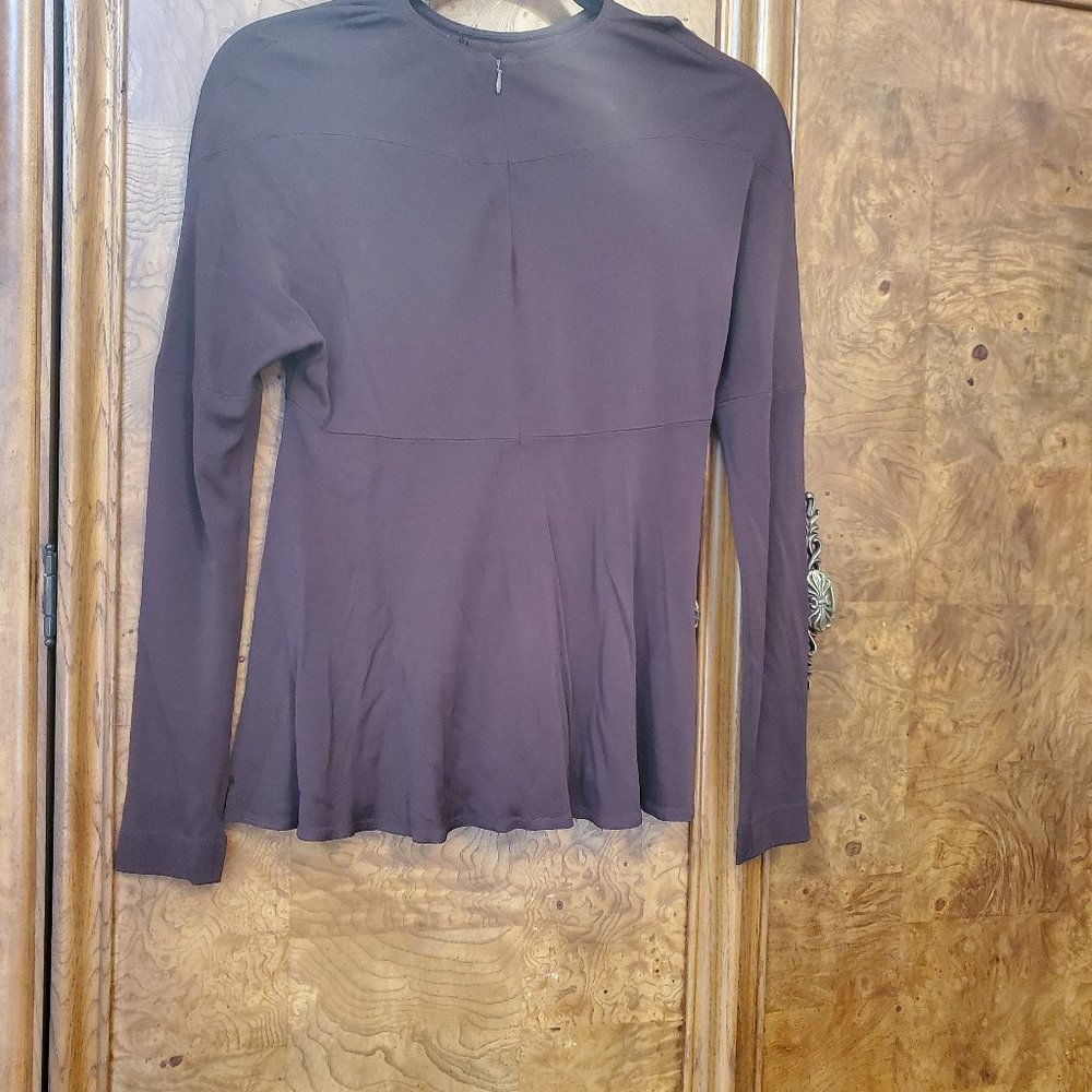 Isabel Toledo ensemble top and pants, eggplant color, size 8 Petite